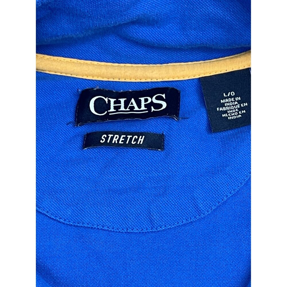 Chaps 1/4 Zip Pullover Mens L Blue Long Sleeve - Picture 4 of 7